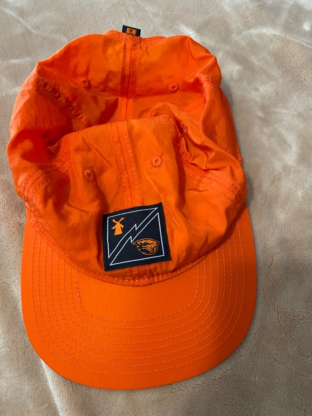 Dutch Bros Bright Orange Nylon Cap with with OSU Beavers Logo